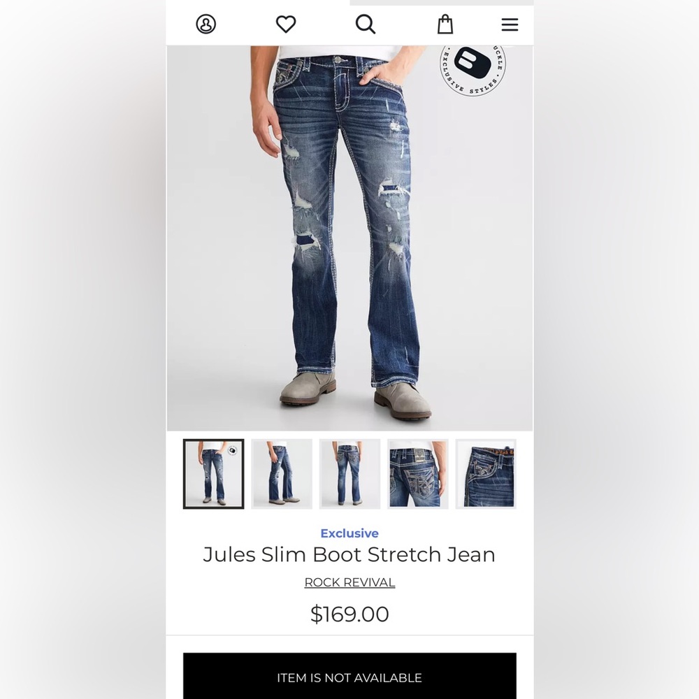 Rock Revival Distressed Jules Slim Bootcut Jeans NWOT ($169)